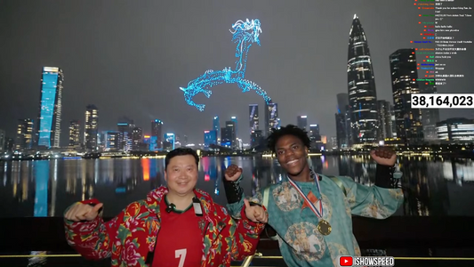 What was the robe that Speed(@IShowSpeed) wore during his livestream in Shenzhen, China?