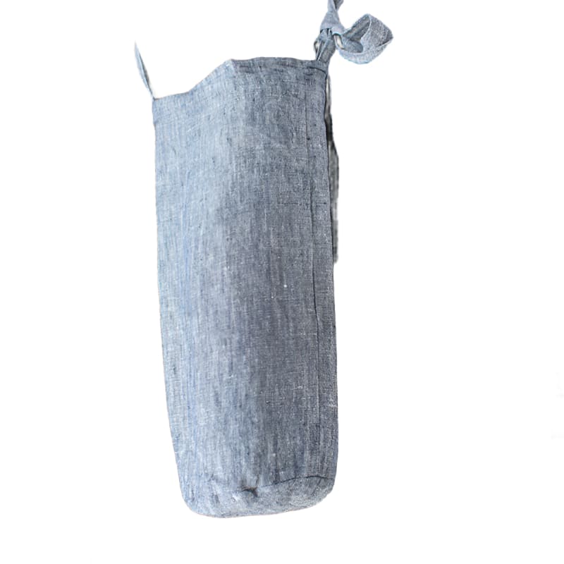 Denim Blue Linen Barrel Sling Bag