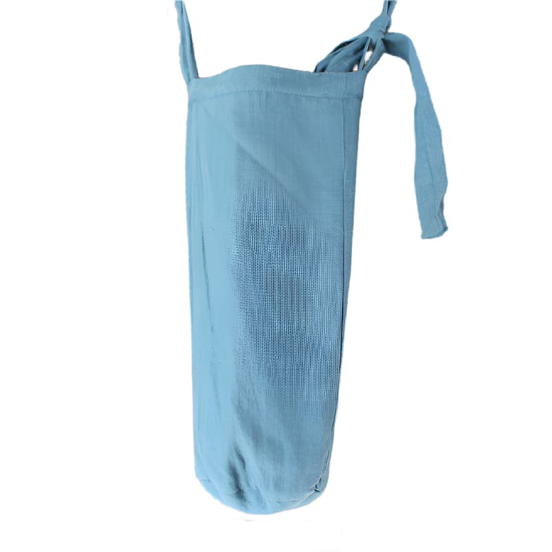 Lake Blue Linen Barrel Sling Bag