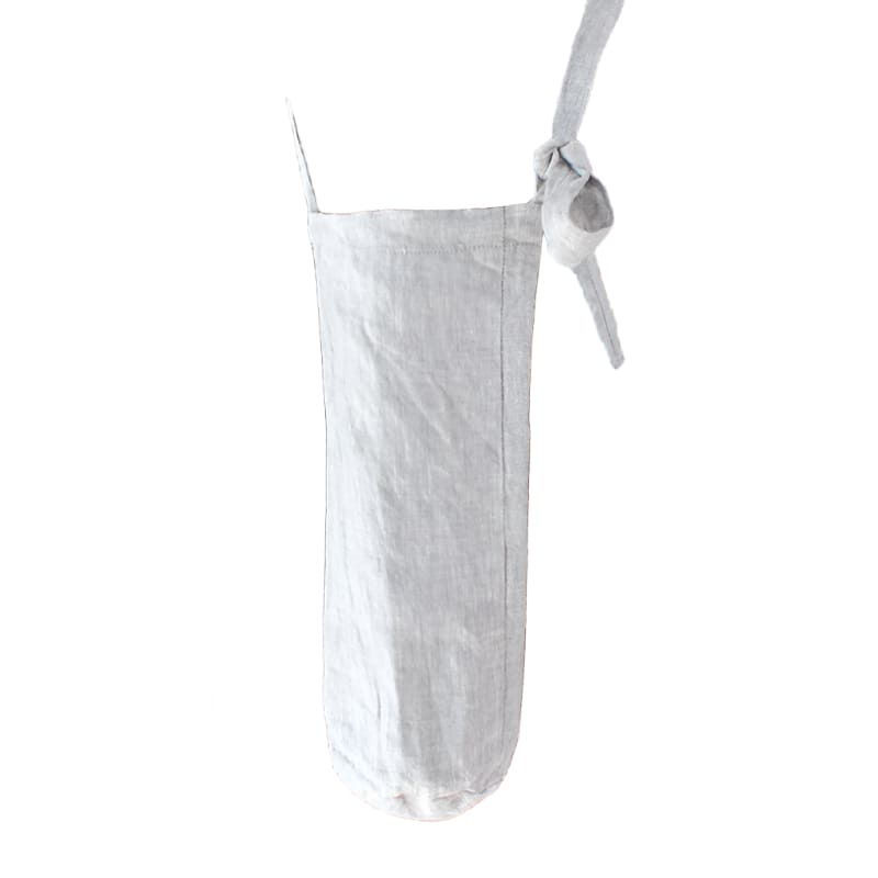 Light Grey Linen Barrel Sling Bag