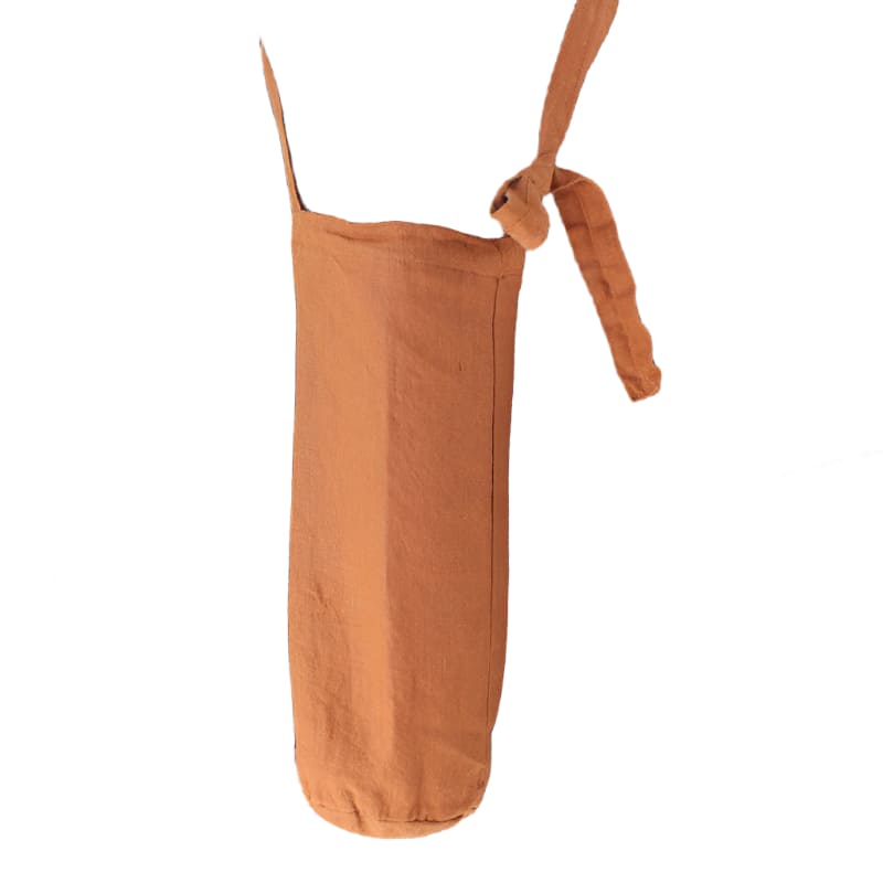 Orange Linen Barrel Sling Bag