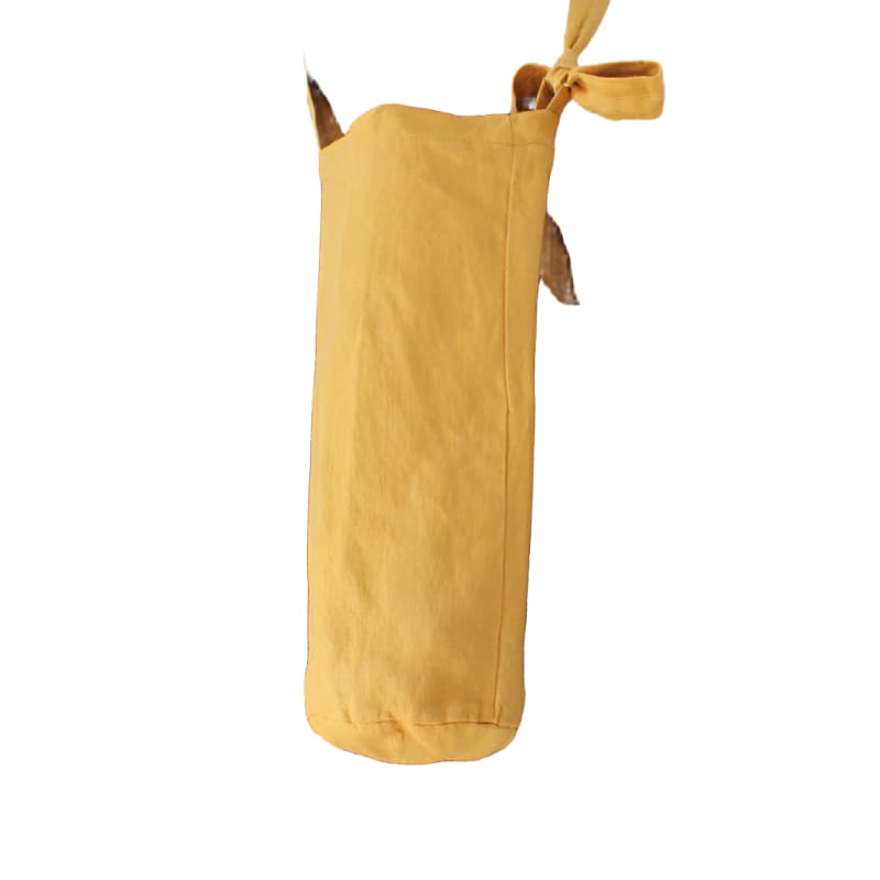 Yellow Linen Barrel Sling Bag