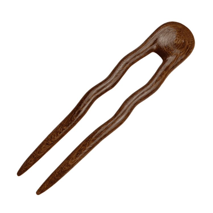 Golden Sandalwood Wavy Chai Hairpin