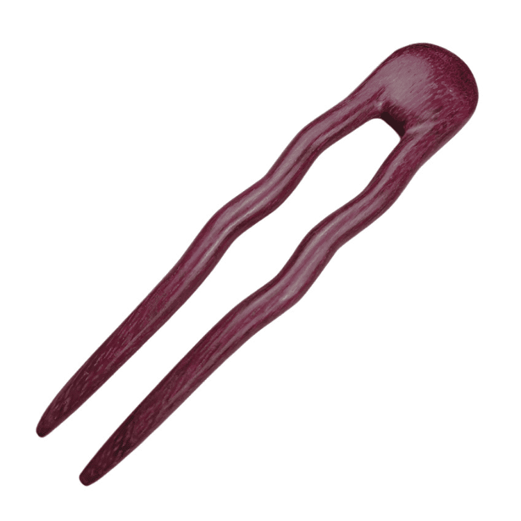 Purpleheart Wavy Chai Hairpin