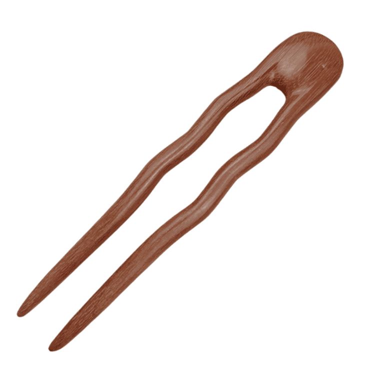 Red Sandalwood Wavy Chai Hairpin