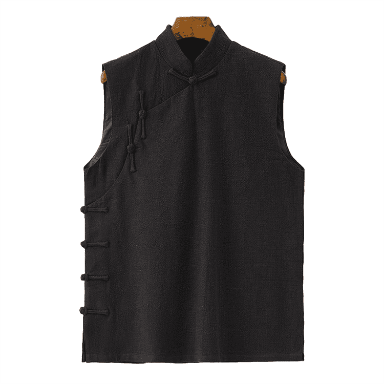 Black Changshan Waistcoat