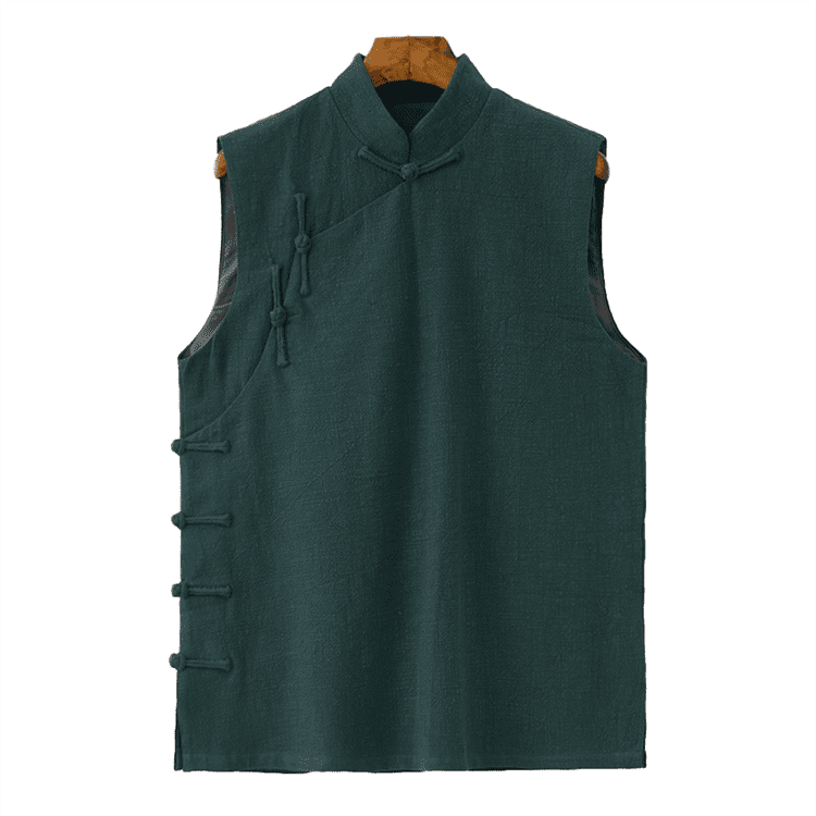 Dark Green Changshan Waistcoat