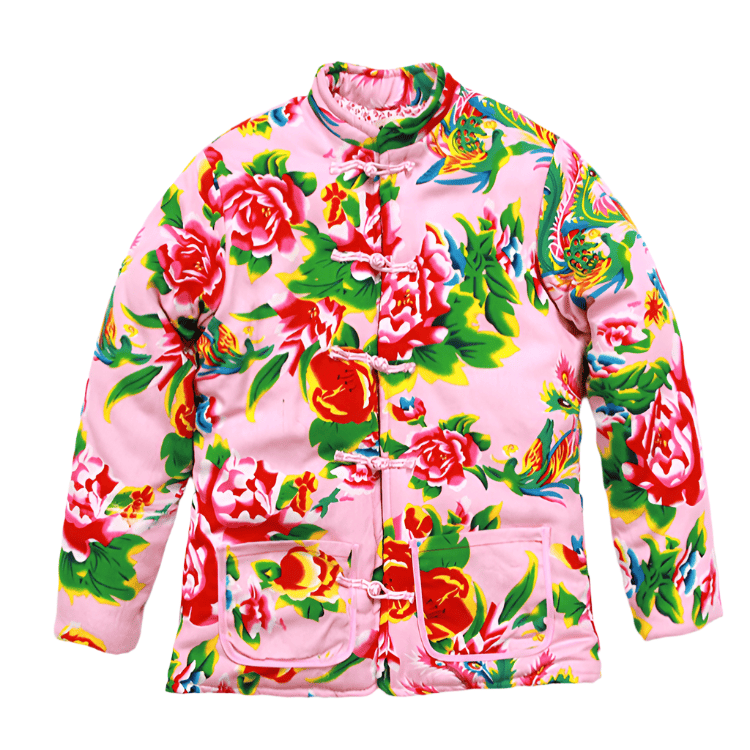 Pink Padded Dongbei Flower Jacket