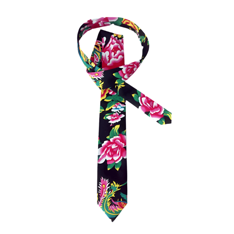 Black Dongbei Flower Tie