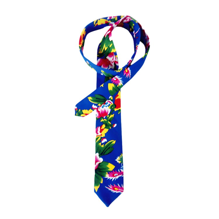 Blue Dongbei Flower Tie