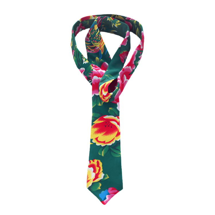Green Dongbei Flower Tie