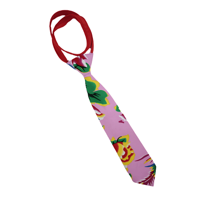 PInk Dongbei Flower Zipper Tie