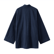 Load image into Gallery viewer, Back of Navy Blue Solid Hanfu Jacket

