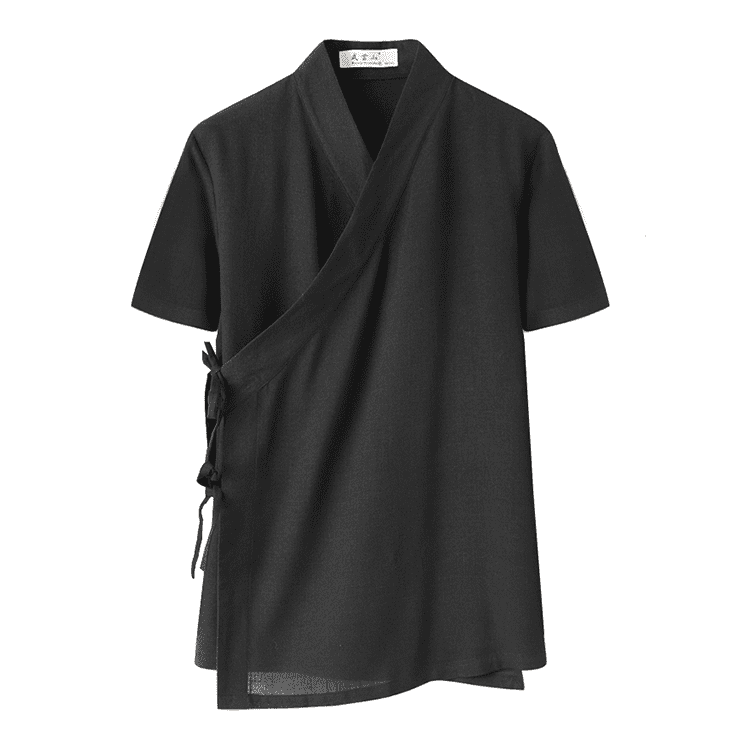 Black Short Sleeve Hanfu Shirt