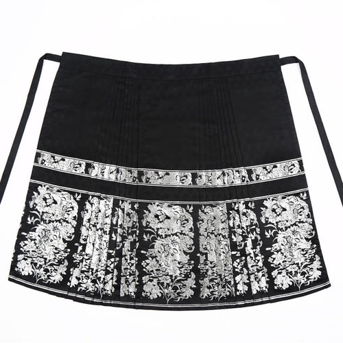 Black and Silver Mamian Hanfu Skirt