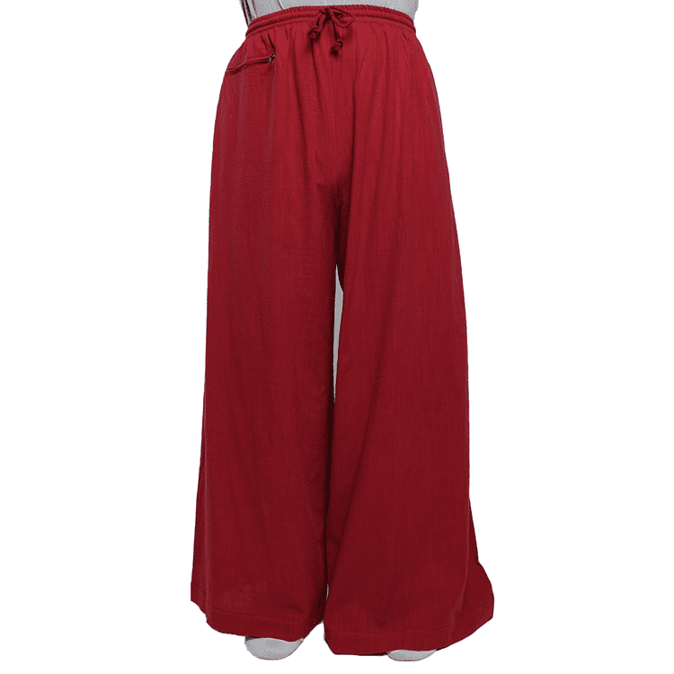 Wine Red Shaolin Monk Pants for Summer