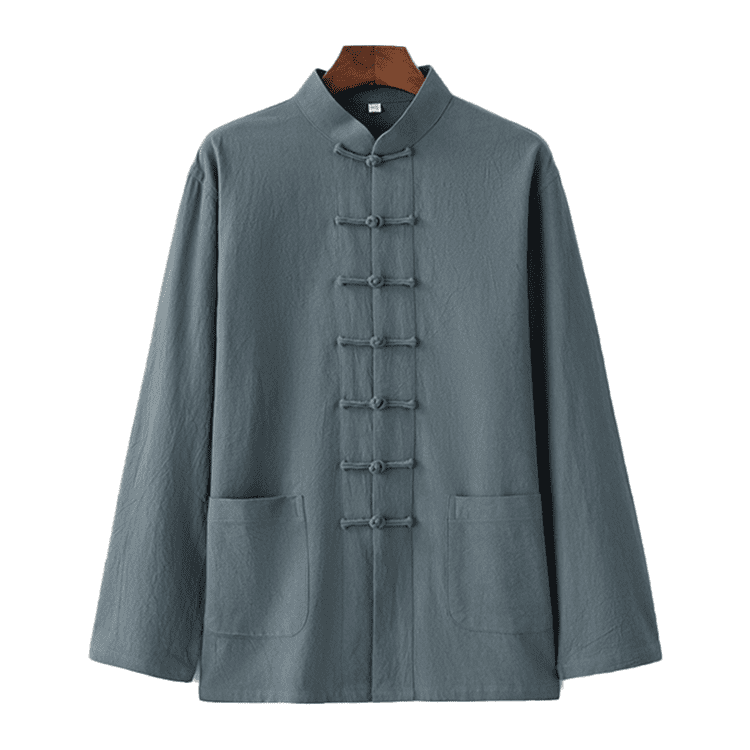 Celadon Tang Shirt with 7 Buttons