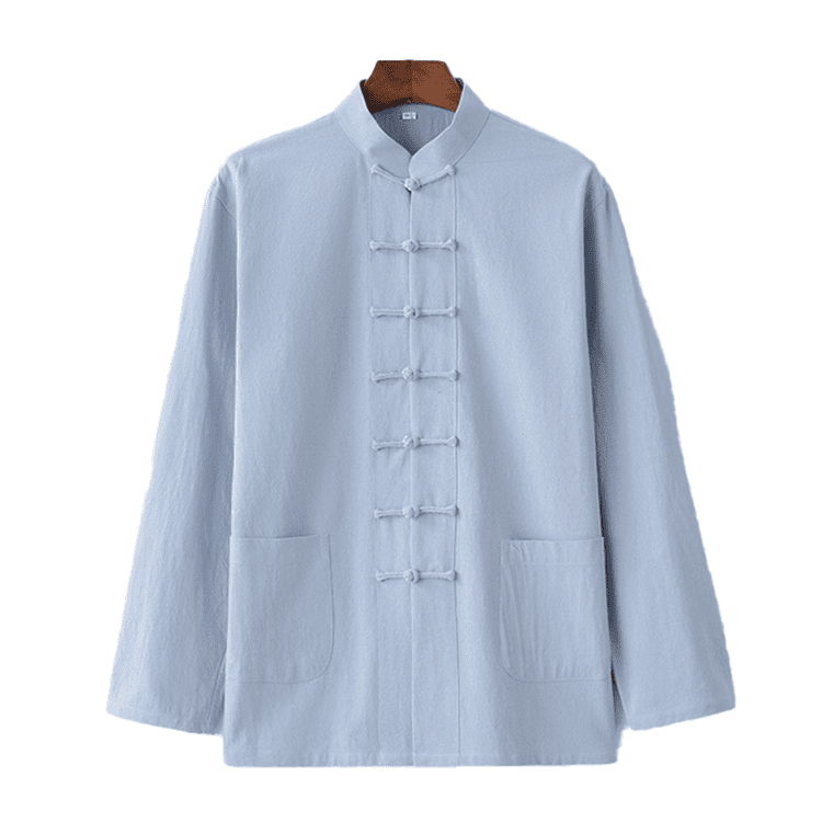 Sky Blue Tang Shirt with 7 Buttons
