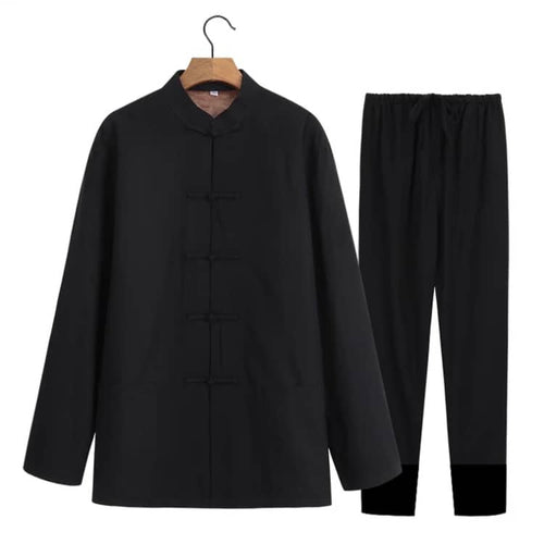 Black Two-Piece Fleece-Lined Tang Suit