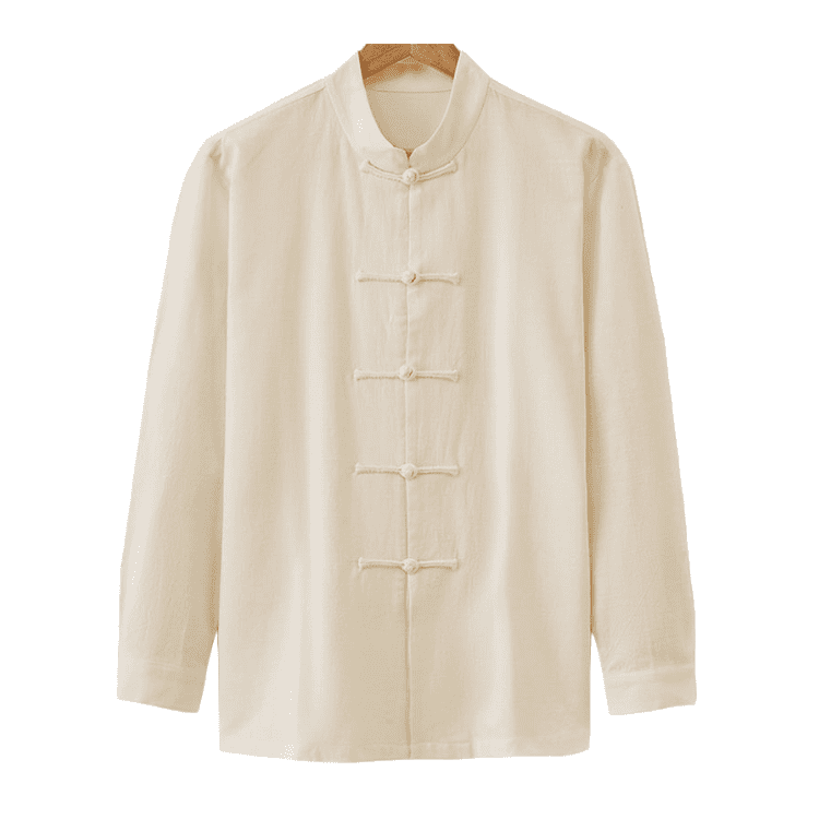 Beige Tangzhuang Shirt