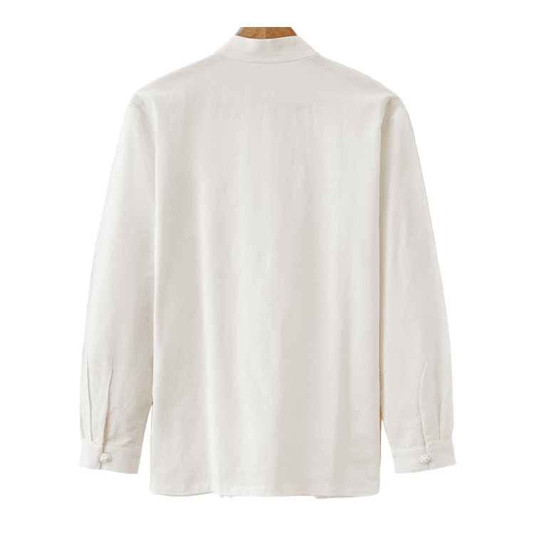 Back of White Tangzhuang Shirt