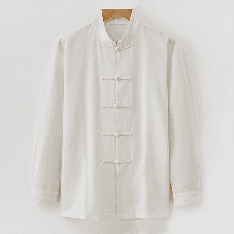 White Tangzhuang Shirt