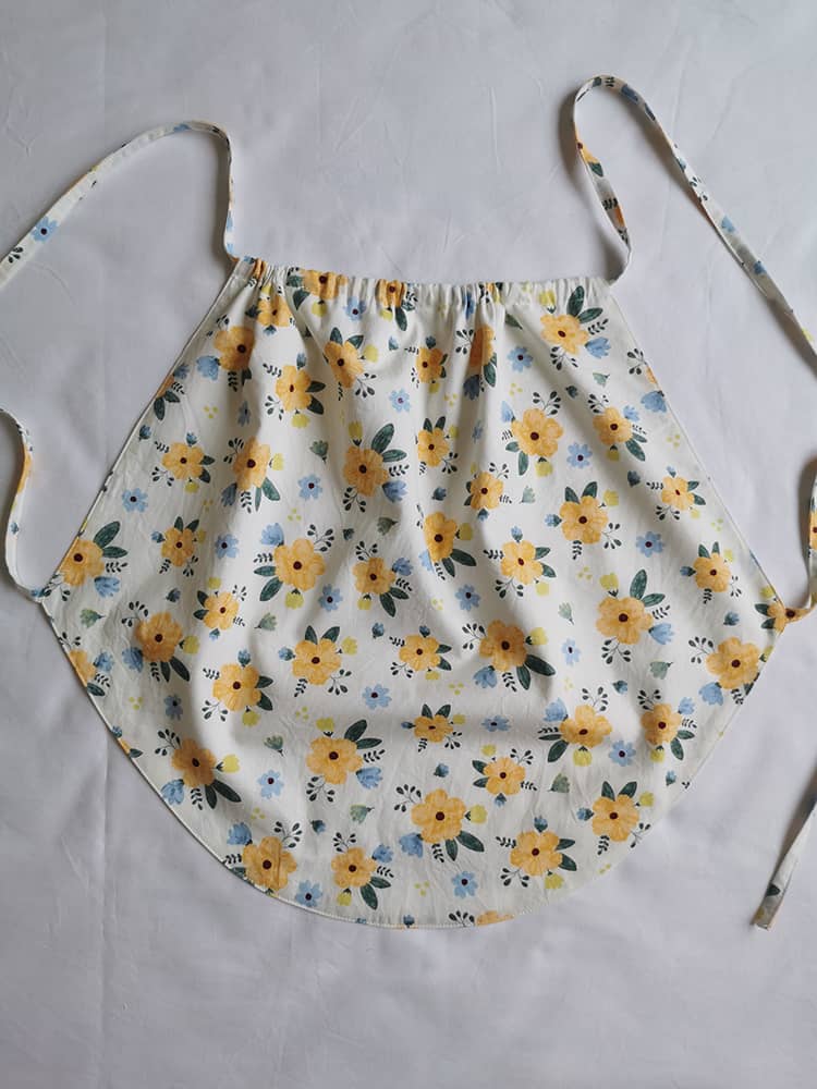 Yellow Dudou with Icons of Flowers (Ancient Chinese Underwear) with Drawstring Neckline
