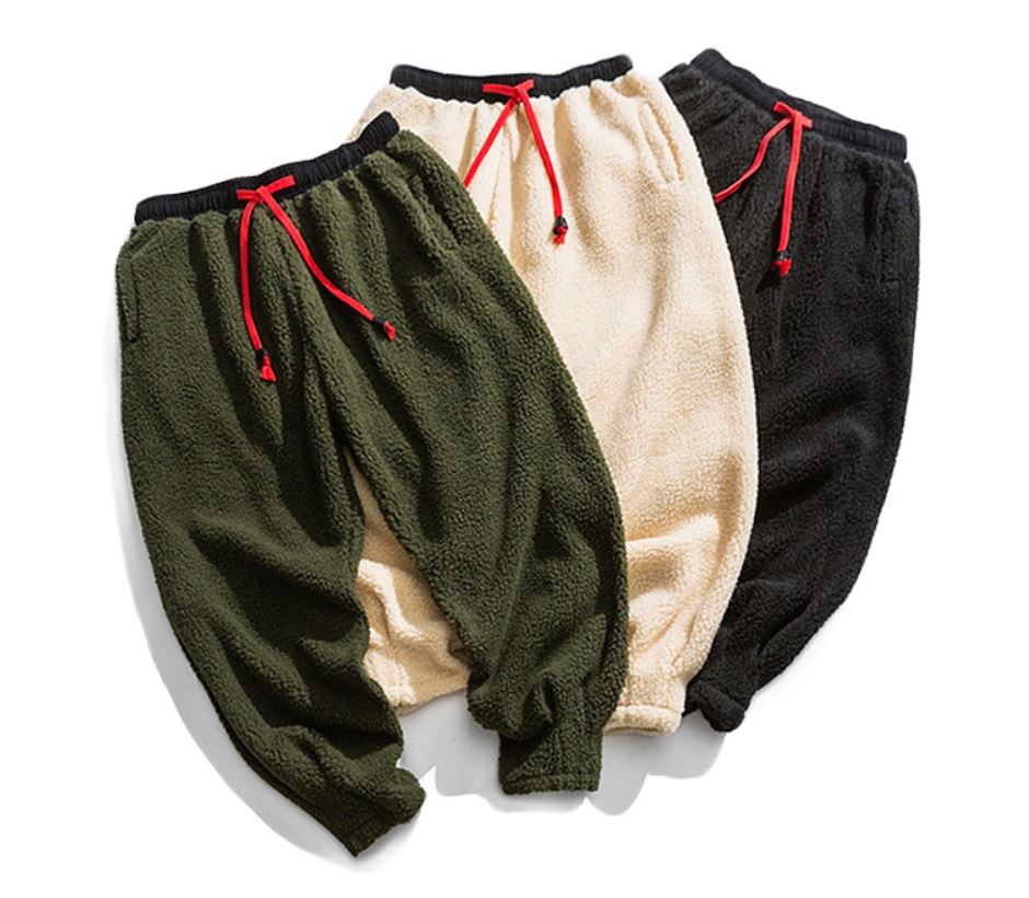 Three Pieces of Lambswool Warm Thick Pants in Winter for both Men and Women