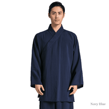 Load image into Gallery viewer, navy blue tai chi uniform suit for men and women
