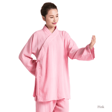Load image into Gallery viewer, pink tai chi uniform suit for men and women
