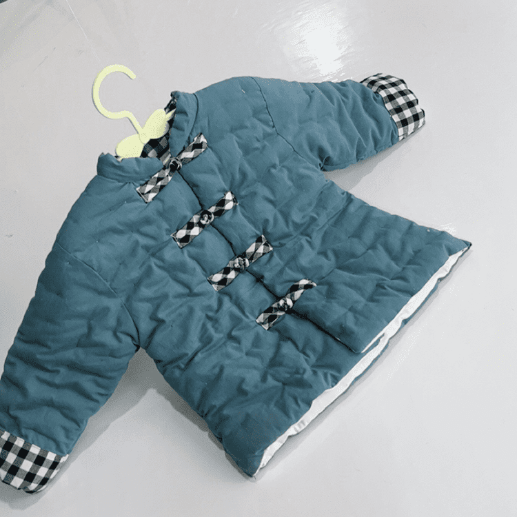 Blue padded tang suit jacket for children