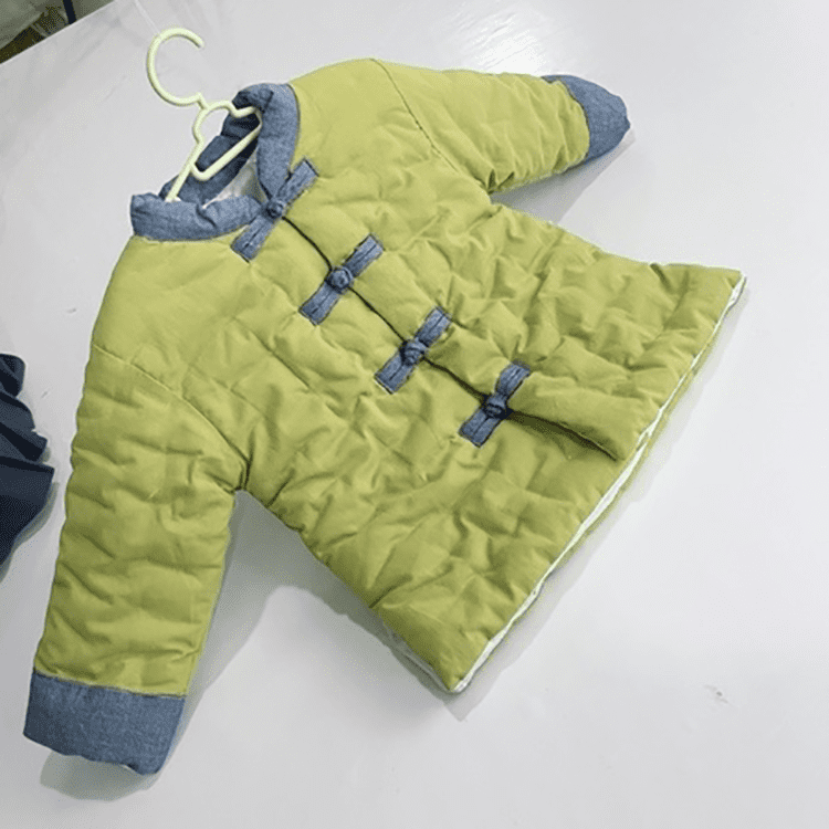 Green padded tang suit jacket for children