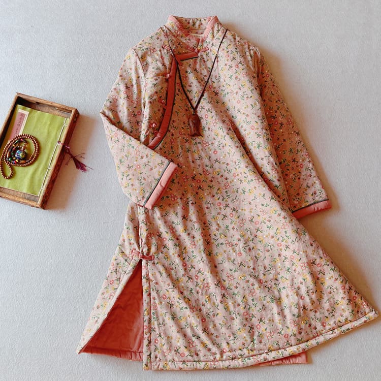 Pink traditional padded qipao dress