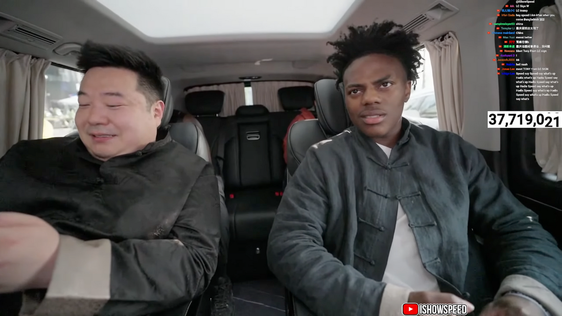 What was the jacket that Speed(@IShowSpeed) wore during his livestream in Chongqing, China?
