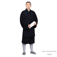 Load image into Gallery viewer, Black Shaolin Monk Arhat Robe Made by Mercerized Cotton
