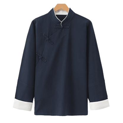 Navy Blue Changshan Jacket