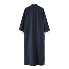Load image into Gallery viewer, Back of Navy Blue Changshan Robe
