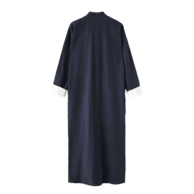 Back of Navy Blue Changshan Robe