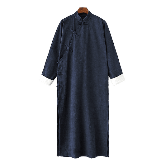 Navy Blue Changshan Robe