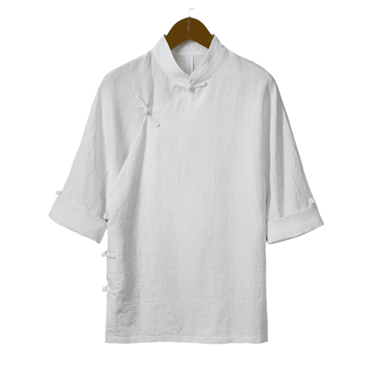 White Short Sleeve Changshan Shirt