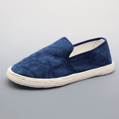 Sapphire Blue Handmade Jacquard Chinese Cloth Shoes