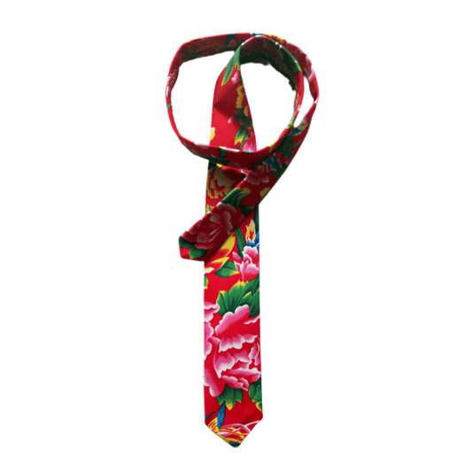 Red Dongbei Flower Tie