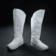 Load image into Gallery viewer, White Hanfu Boots Zaoxue with Pebbled Leather

