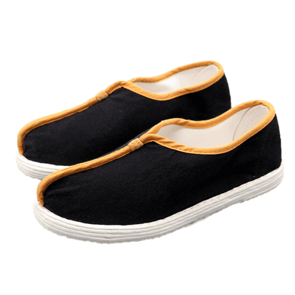 Black Hanfu Cloth Shoes with Yellow Border