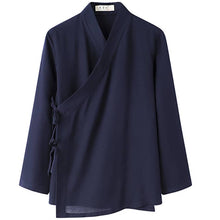 Load image into Gallery viewer, Navy Blue Hanfu Shirt
