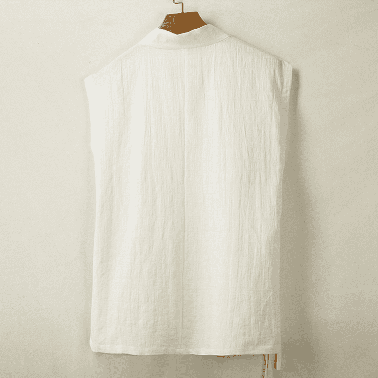 Back of White Solid Hanfu Vest