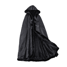 Load image into Gallery viewer, Black Jacquard Hooded Cloak
