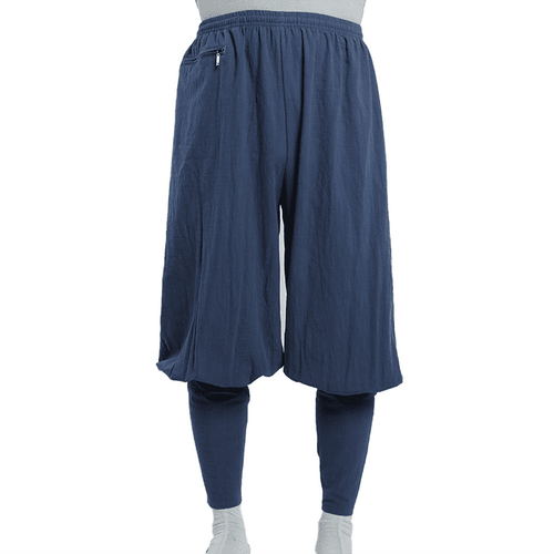 Navy Blue Shaolin Monk Pants with Puttees