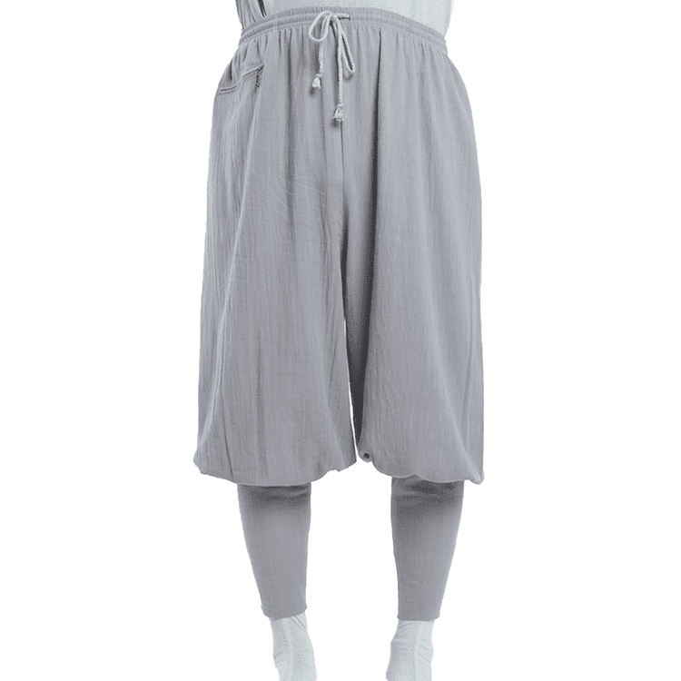 Light Grey Shaolin Monk Pants with Puttees