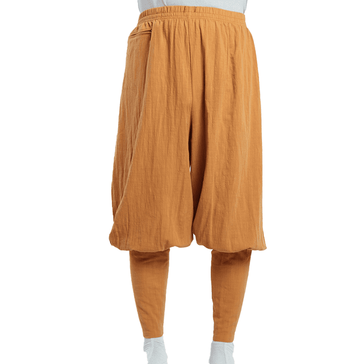 Yellow Shaolin Monk Pants with Puttees